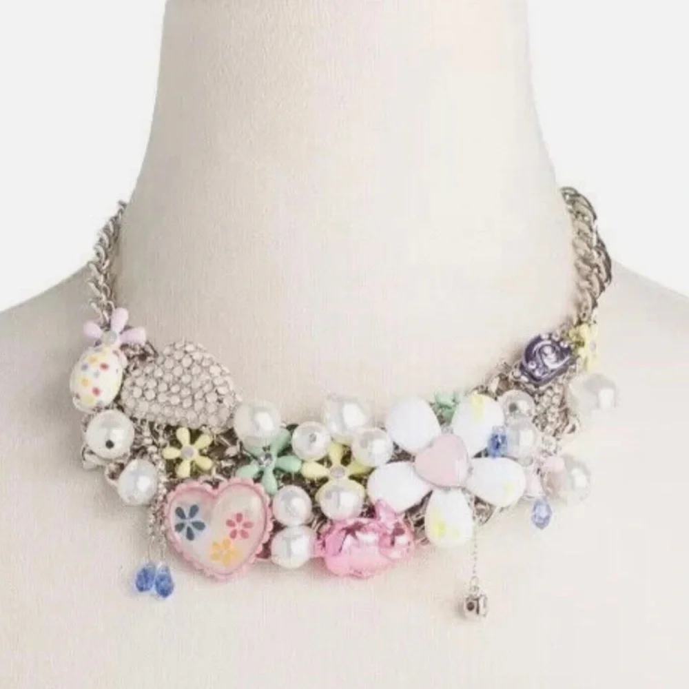 BETSEY JOHNSON Easter Hop To It Spring 2025 Revival Statement Necklace NEW NWT